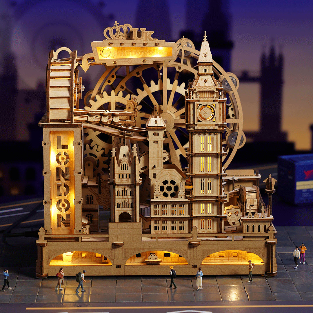 ROKR Marble Travel London Marble Run 3D Wooden Puzzle EGB01