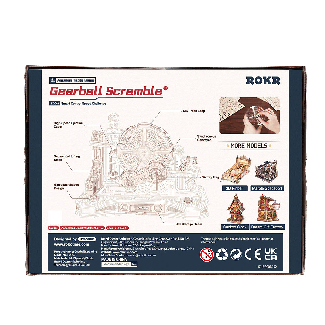 ROKR Gear Ball Challenge EGC01 – Interactive Marble Run 3D Wooden Puzzle