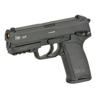 Black handgun with 'USP' branding on a white background
