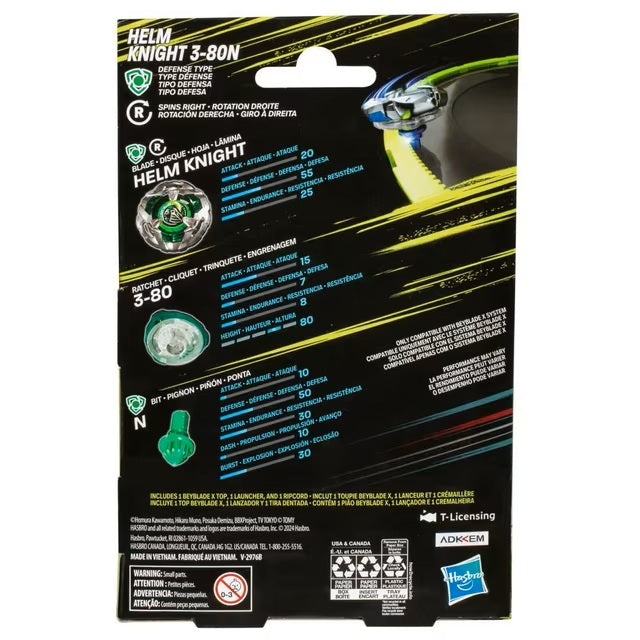 Toy figure packaging with detailed text and graphics on a black background