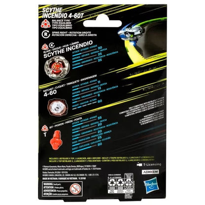 Hasbro Beyblade X Scythe Incendio 4-60T Starter Pack – Balance Type