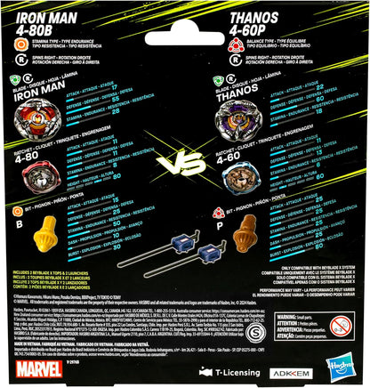 Hasbro Beyblade X Marvel Iron Man & Thanos Dual Pack 4-80B 4-60P