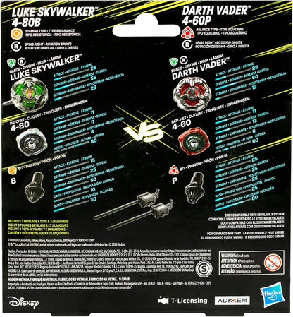 Hasbro Beyblade X Star Wars Luke & Darth Vader Dual Pack 4-80B 4-60P