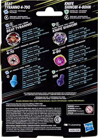 Hasbro Beyblade X Beat Tyranno & Knife Shinobi Dual Pack 4-70Q 4-80HN