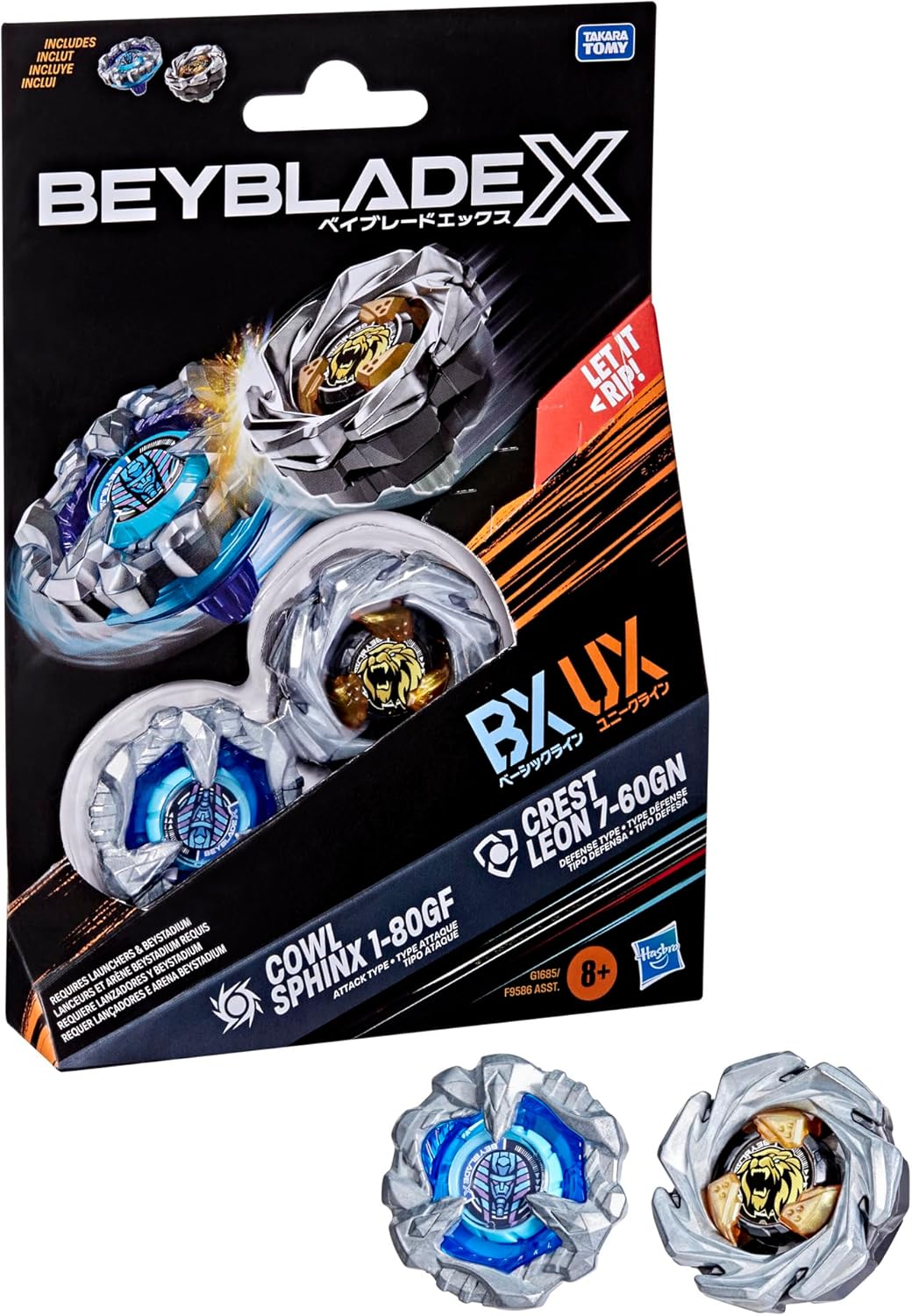 Hasbro Beyblade X Cowl Sphinx & Crest Leon Dual Pack – Takara Tomy Metal Tops