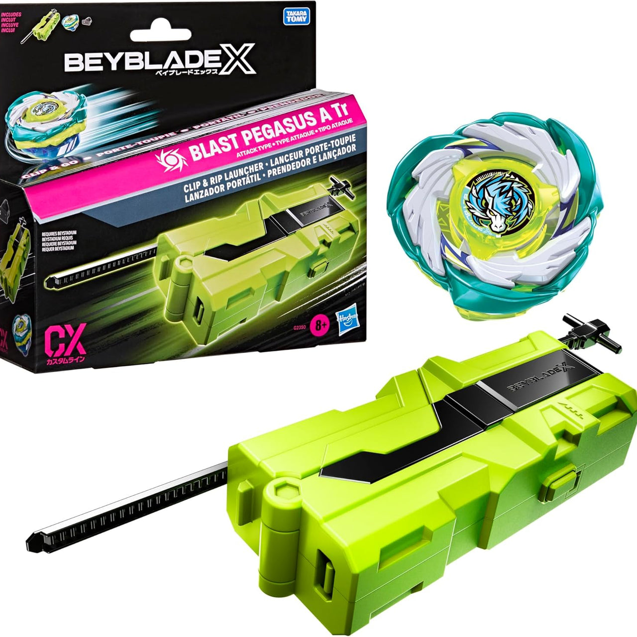 Hasbro Beyblade X Blast Pegasus A Tr – Clip & Rip Launcher Starter Pack
