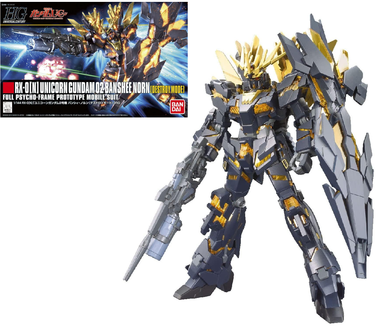 GUNDAM - 1/144 HGUC Unicorn Gundam 02 Banshee Norn - Model Kit 13cm