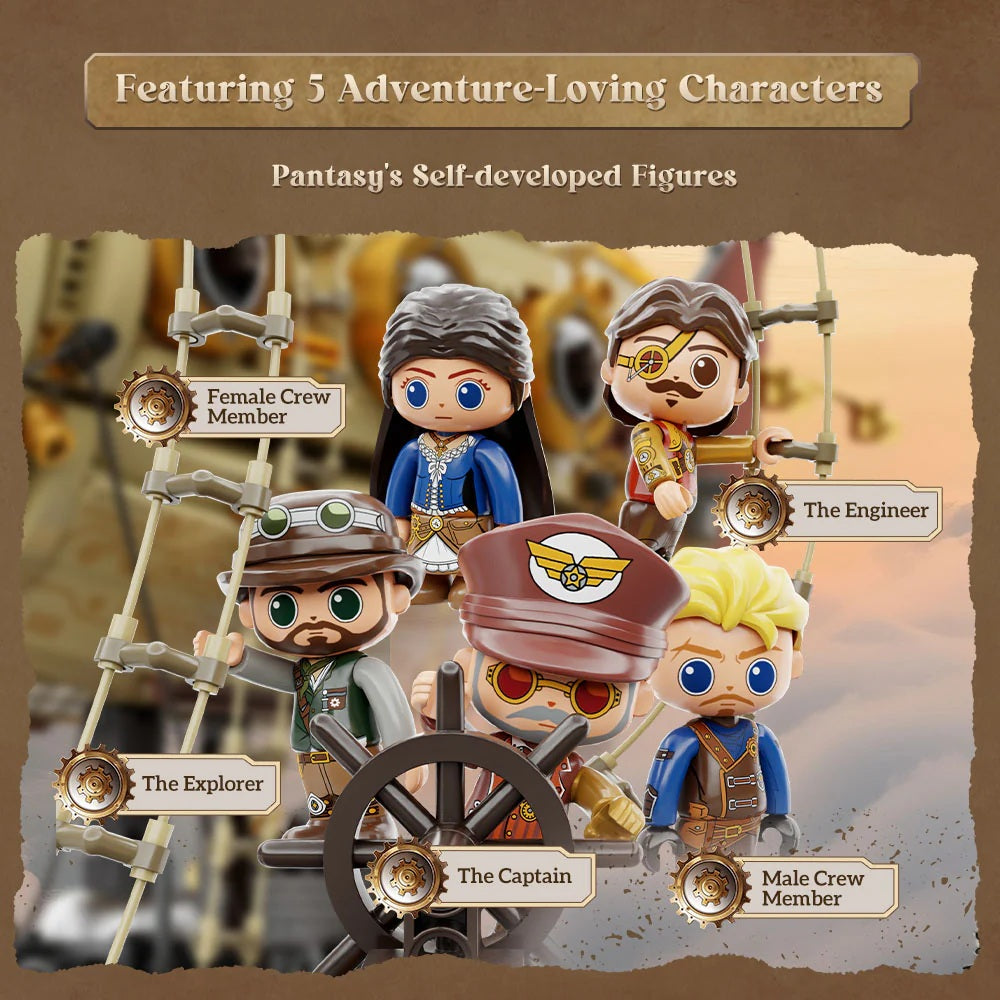 Pantasy Steampunk Airship Building Block Set – 2858pcs Model