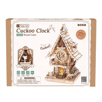 ROKR Cuckoo Clock LC901 – Wooden DIY Fairy Tale Cottage Clock (Natural Wood)