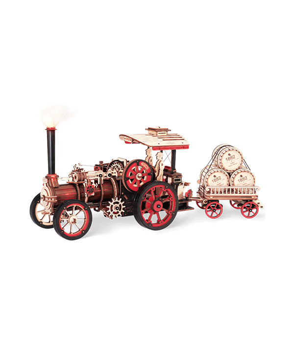 ROKR Steam Engine LKA01 – Mechanical 3D Wooden Puzzle with 3-Speed Control & Trailer