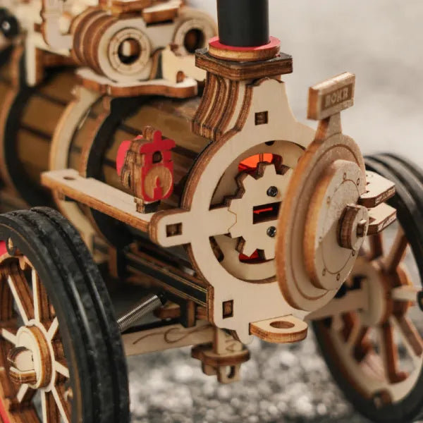 ROKR Steam Engine LKA01 – Mechanical 3D Wooden Puzzle with 3-Speed Control & Trailer