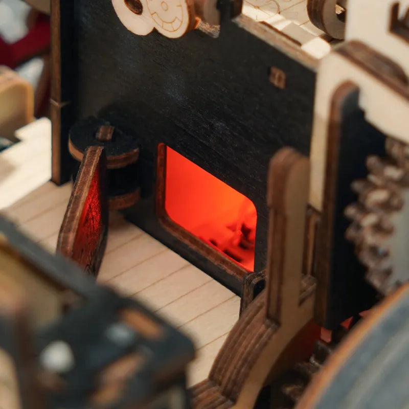 ROKR Steam Engine LKA01 – Mechanical 3D Wooden Puzzle with 3-Speed Control & Trailer