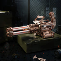 ROKR Rotating-Barrel Machine Gun LQA01 – Mechanical 3D Wooden Puzzle & Rubber Band Shooter