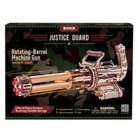 ROKR Rotating-Barrel Machine Gun LQA01 – Mechanical 3D Wooden Puzzle & Rubber Band Shooter