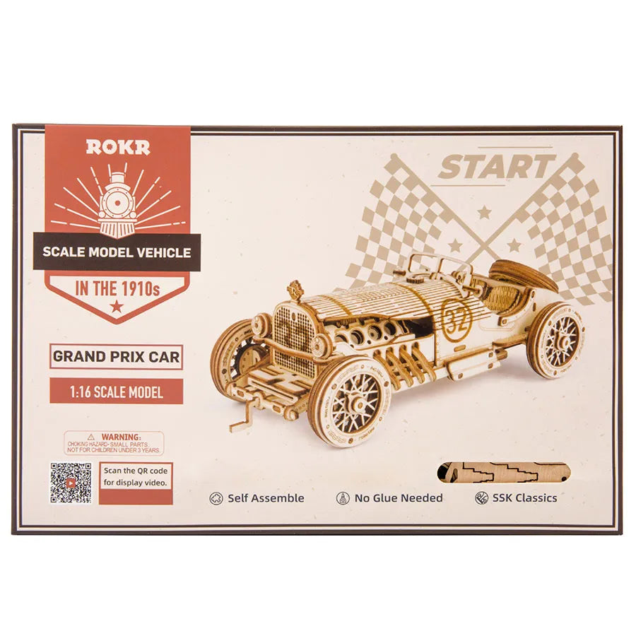 ROKR Grand Prix Car MC401 – 1:16 Vintage Sports Car 3D Wooden Puzzle