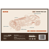 ROKR Grand Prix Car MC401 – 1:16 Vintage Sports Car 3D Wooden Puzzle