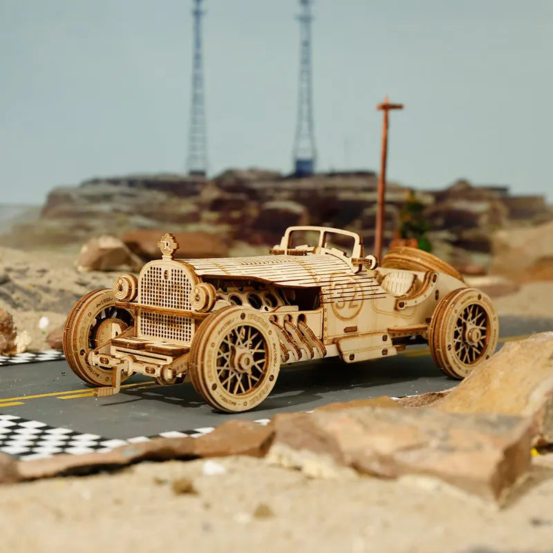 ROKR Grand Prix Car MC401 – 1:16 Vintage Sports Car 3D Wooden Puzzle
