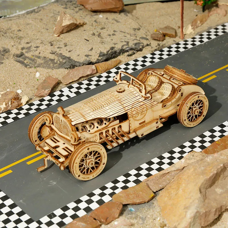 ROKR Grand Prix Car MC401 – 1:16 Vintage Sports Car 3D Wooden Puzzle