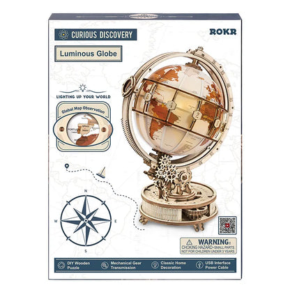 ROKR Luminous Globe 3D Wooden Puzzle ST003
