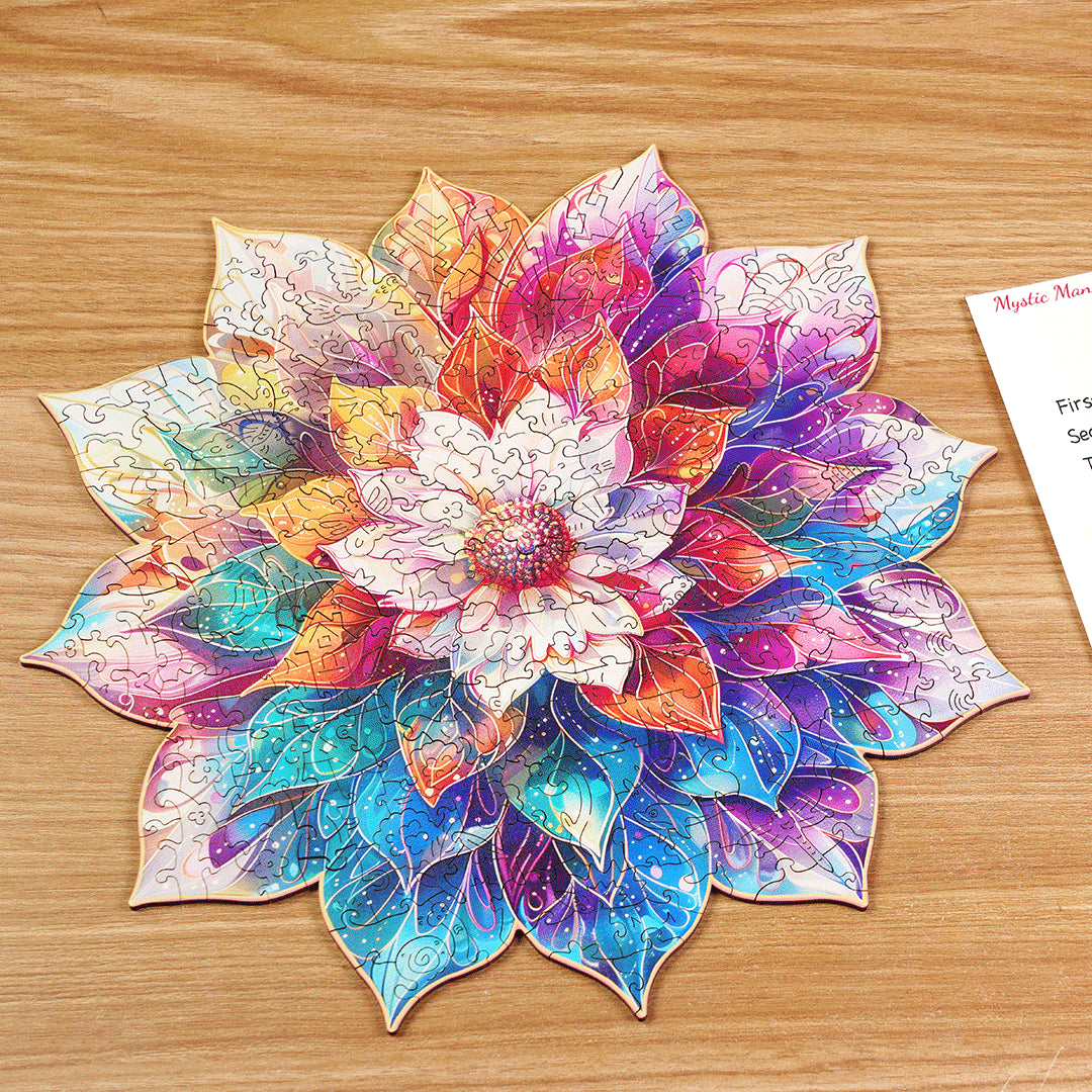 Rowood Mystic Mandala Flower TA001 – Wooden Shaped Jigsaw Puzzle