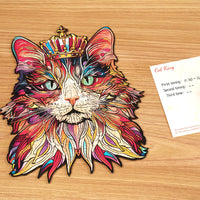Rowood Cat King TA002 – Wooden Shaped Jigsaw Puzzle