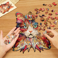 Rowood Cat King TA002 – Wooden Shaped Jigsaw Puzzle