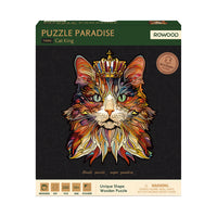 Rowood Cat King TA002 – Wooden Shaped Jigsaw Puzzle
