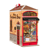Rolife Wisdom Stationery Shop TGB19 – DIY Miniature Book Nook Kit with Warm Lighting