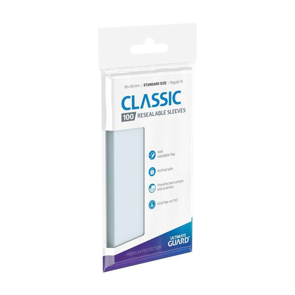 Ultimate Guard Classic Sleeves Resealable Standard Size Transparent (100) by LAB7 Malta