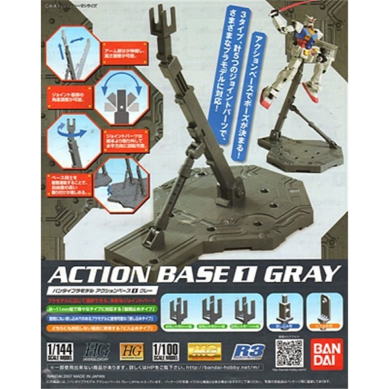 Bandai Action Base 1 – Adjustable Display Stand for 1/100 & 1/144 Gunpla in Malta | LAB7