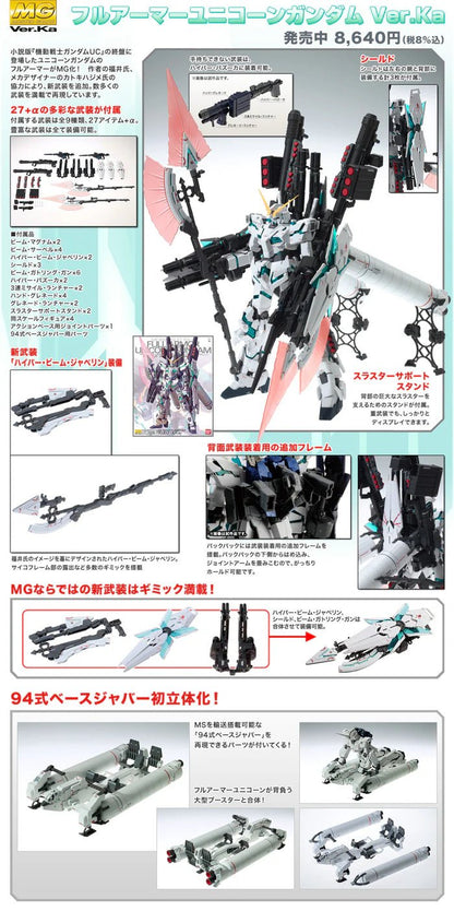 Bandai - Bandai Gundam MG 1/100 Full Armor Unicorn Ver.Ka Model Kit