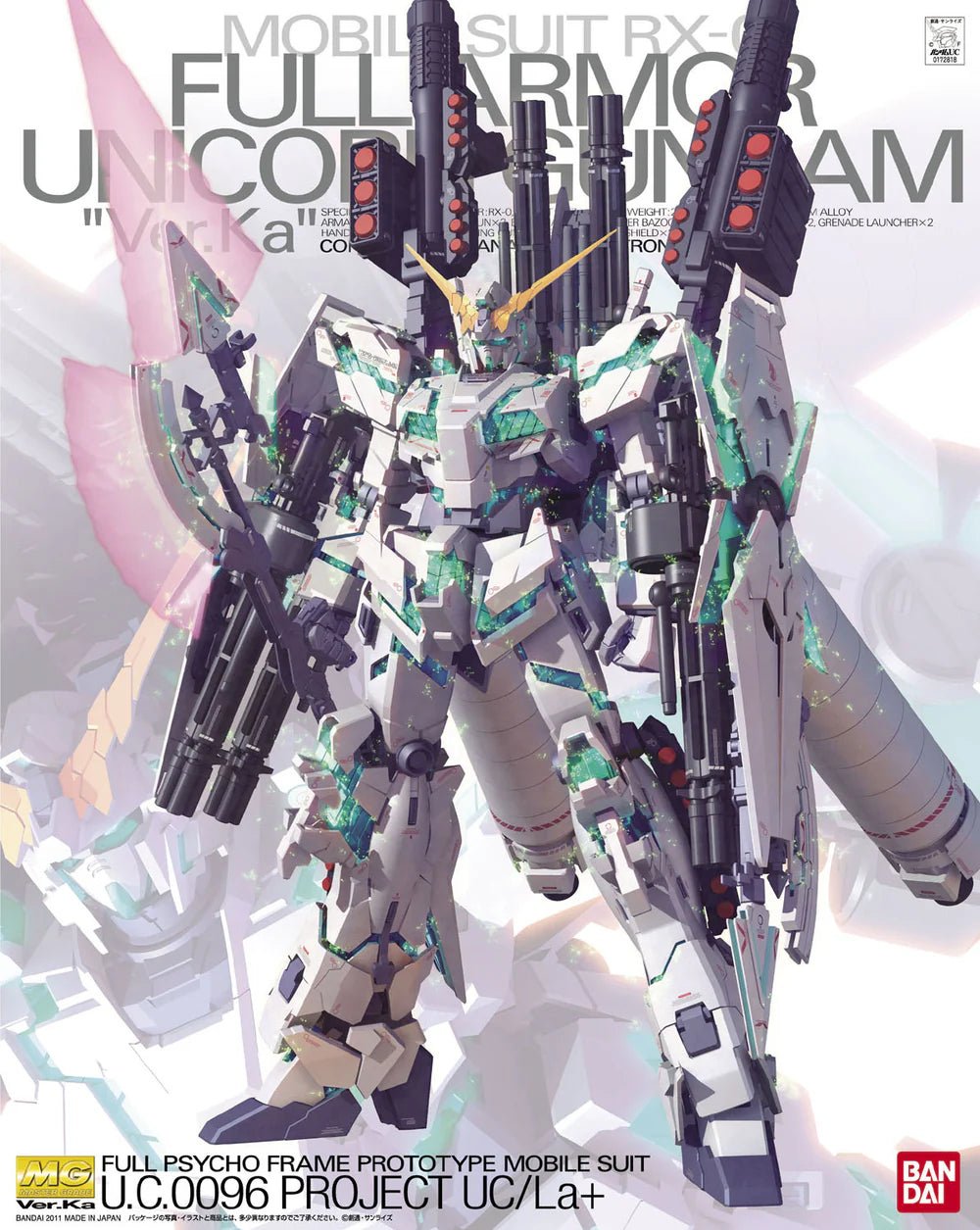 Bandai Gundam MG 1/100 Full Armor Unicorn Ver.Ka Model Kit by LAB7 Malta, Europe