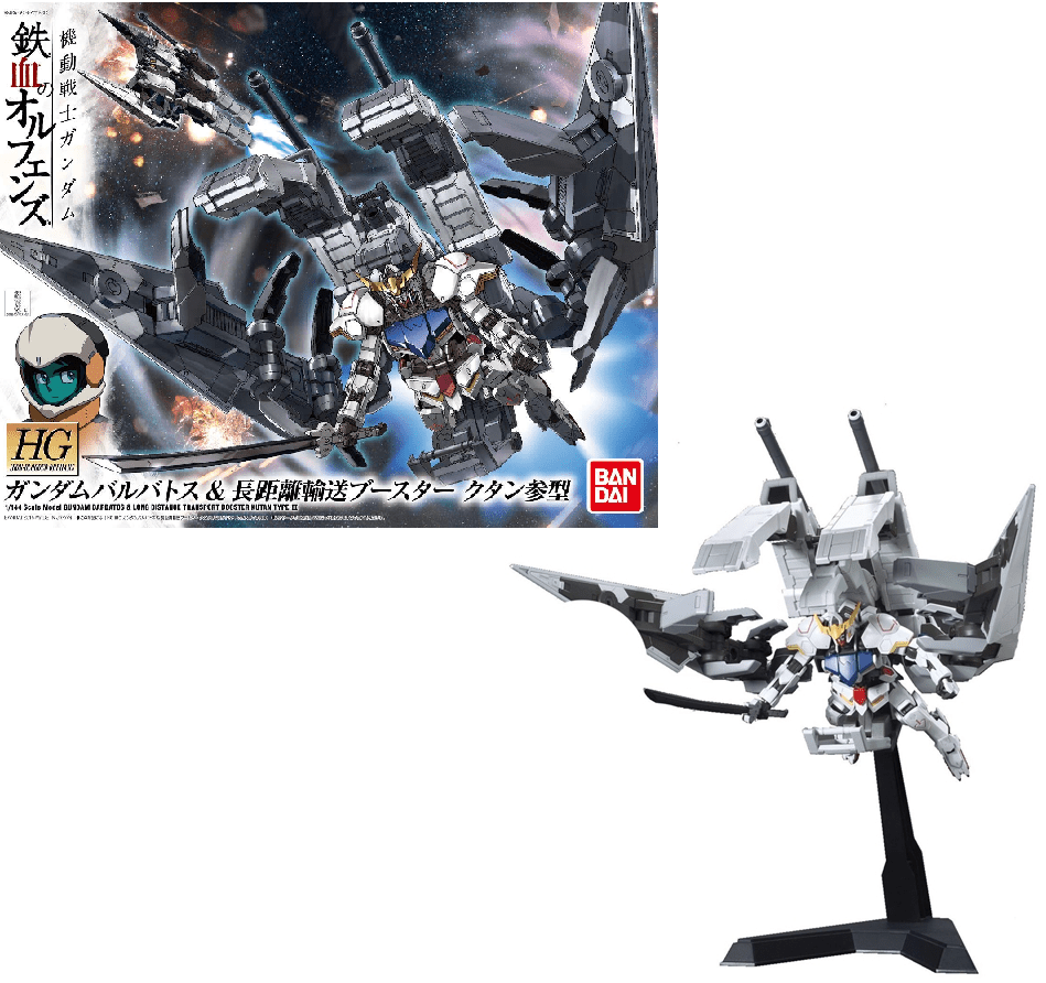 Bandai Gundam HG 1/144 Barbatos & Long Distance Booster Kutan Model Kit