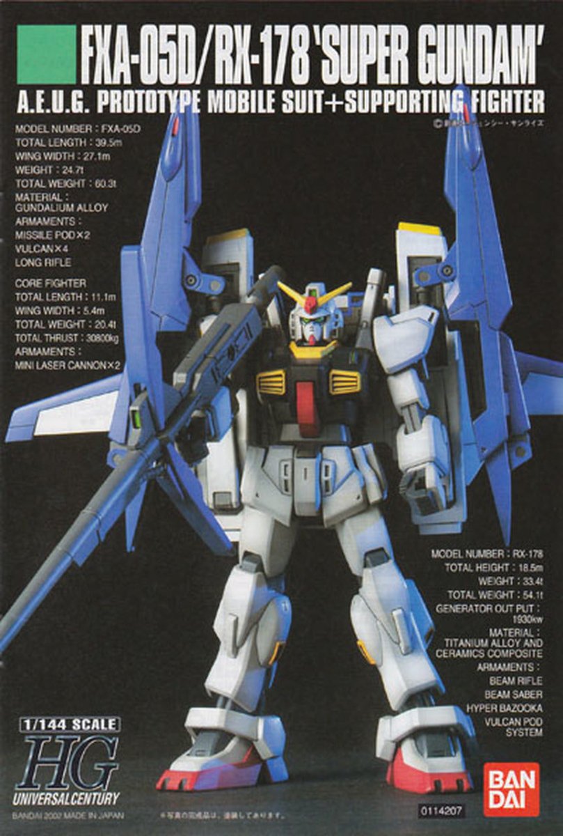 Bandai HGUC 1/144 FXA-05D/RX-178 Super Gundam – Zeta Gundam Model Kit in Malta | LAB7