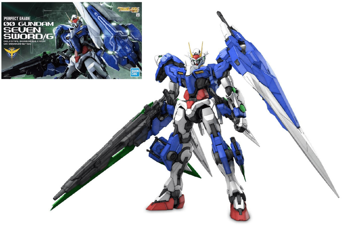 Bandai Gundam PG 1/60 00 Gundam Seven Sword/G Modellbausatz REPROD