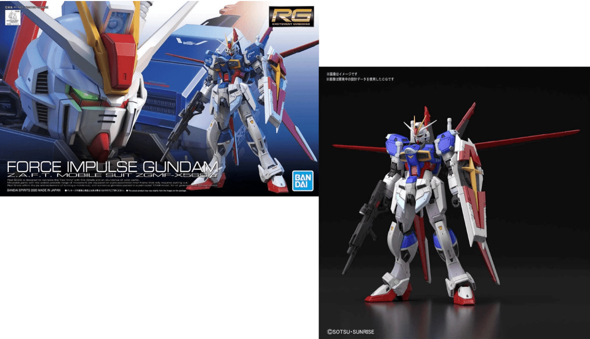 GUNDAM – RG 1/144 Force Impulse Gundam ZGMF-X56S Model Kit by Bandai available from LAB7 Malta