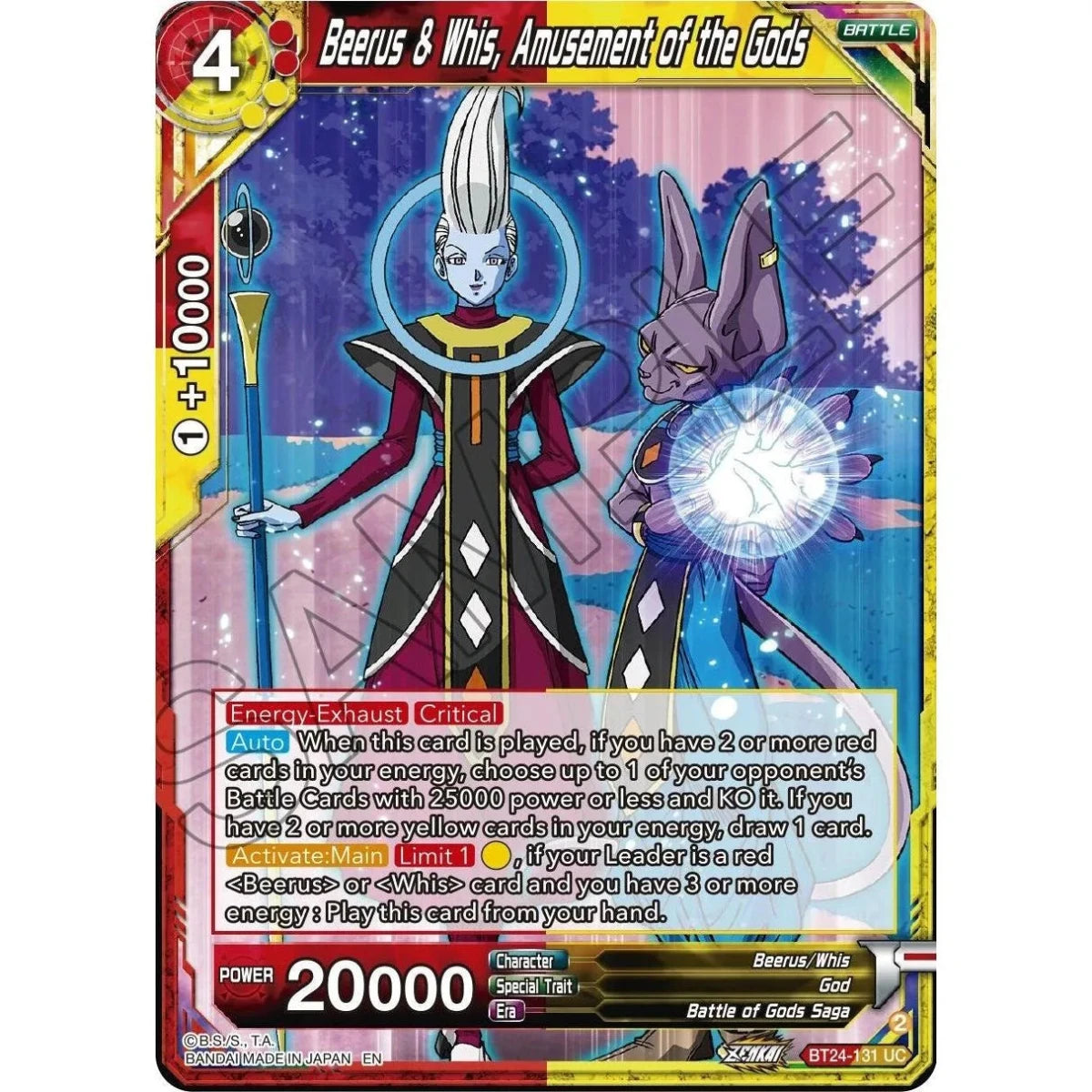 Beerus & Whis, Amusement of the Gods (BT24-131) (Beyond Generations) in Malta | LAB7