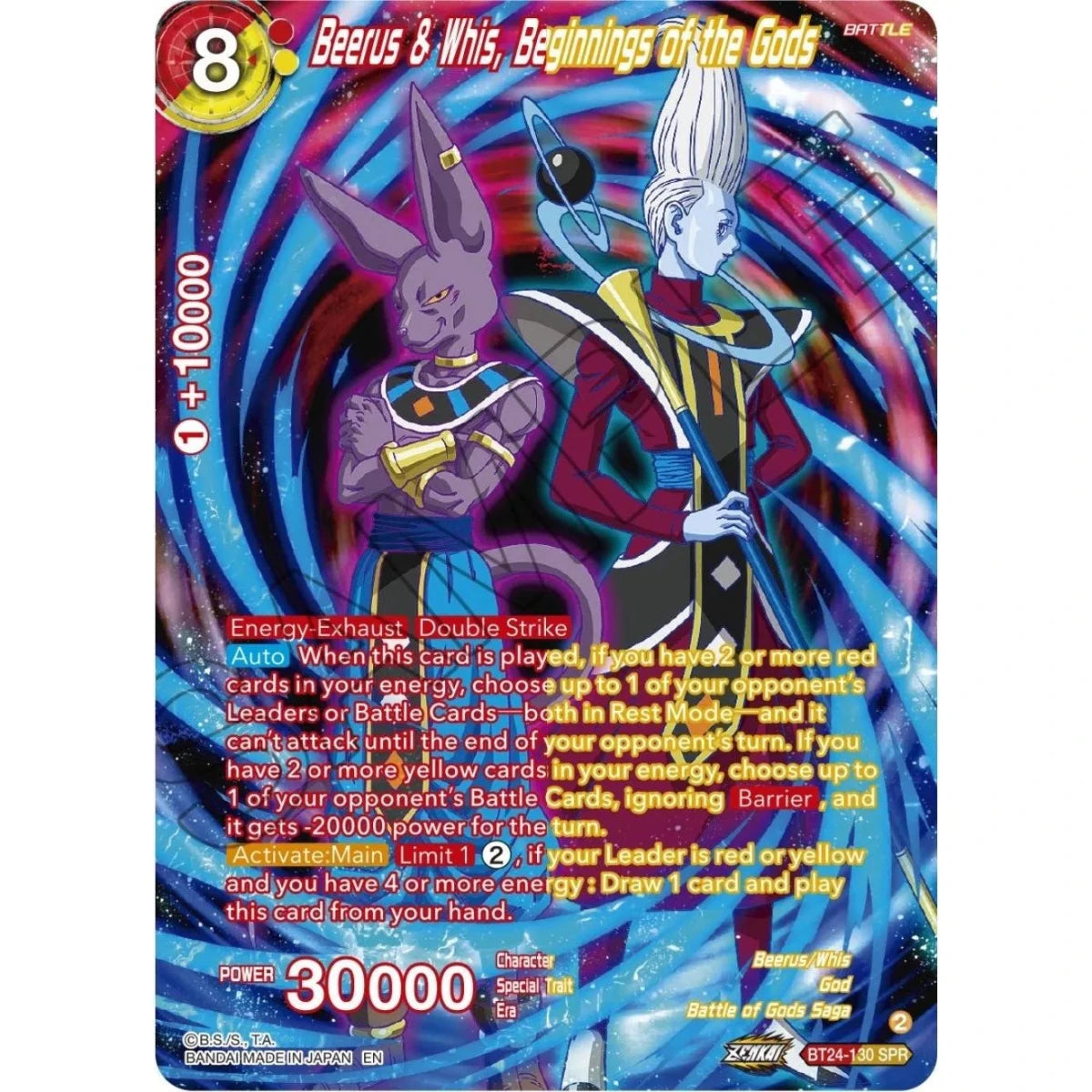 Beerus & Whis, Beginnings of the Gods (SPR) (BT24-130) (Beyond Generations) in Malta | LAB7