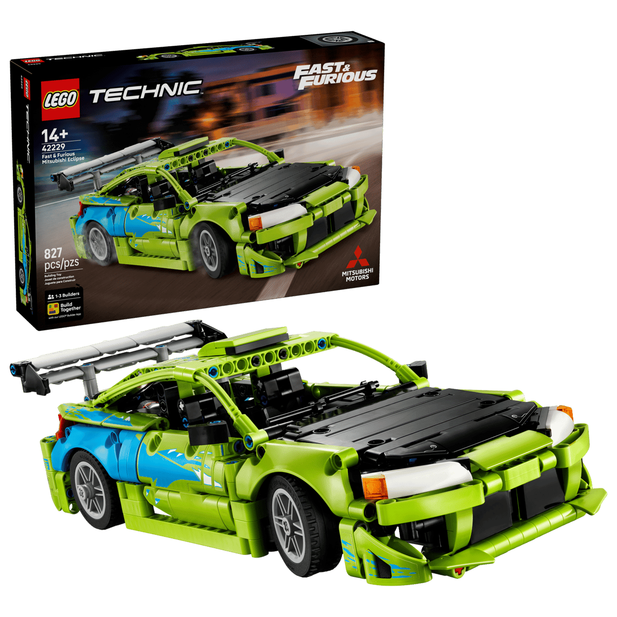 LEGO Technic Fast &amp; Furious Mitsubishi Eclipse 42229 – 827-Piece Car Building Set, 31cm