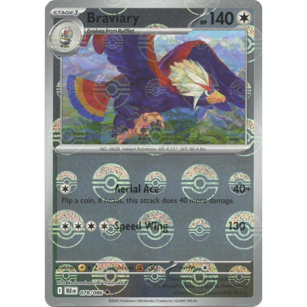 Pokemon Braviary (Poke Ball Pattern) (078/086) (SV: Black Bolt) by LAB7 Malta, Europe