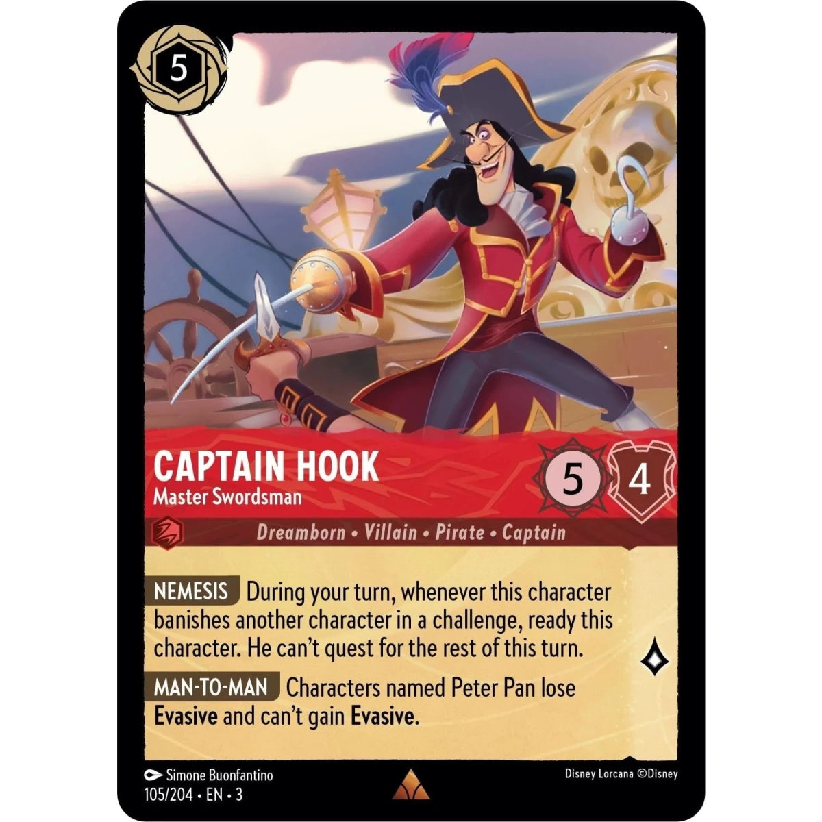 Captain Hook - Master Swordsman (105/204) (Into the Inklands) in Malta | LAB7