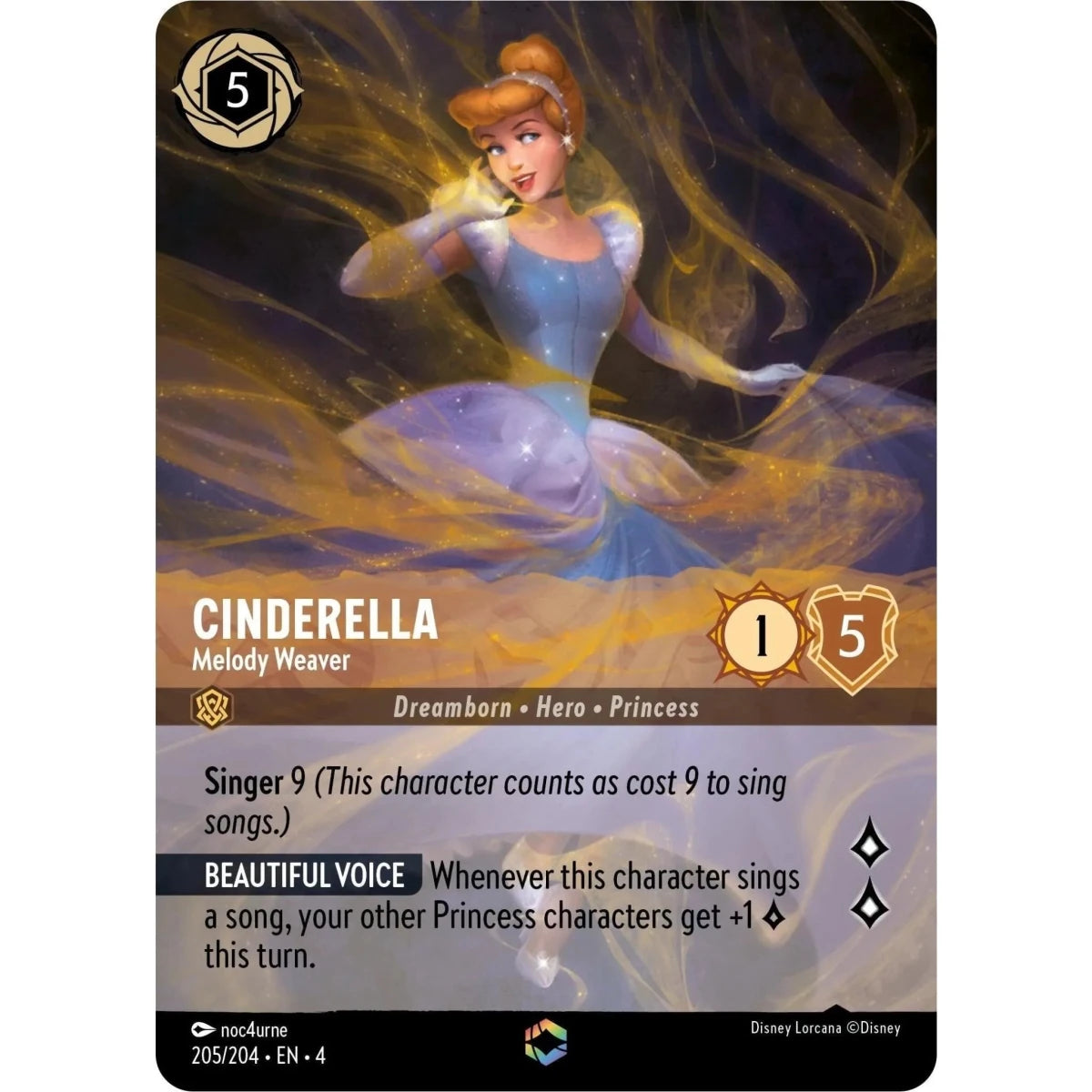 Cinderella - Melody Weaver (Enchanted) (205/204) (Ursula's Return) in Malta | LAB7