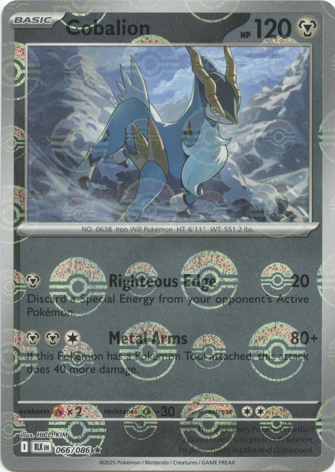 Cobalion (Poke Ball Pattern) (066/086) (SV: Black Bolt) by LAB7 Malta, Europe