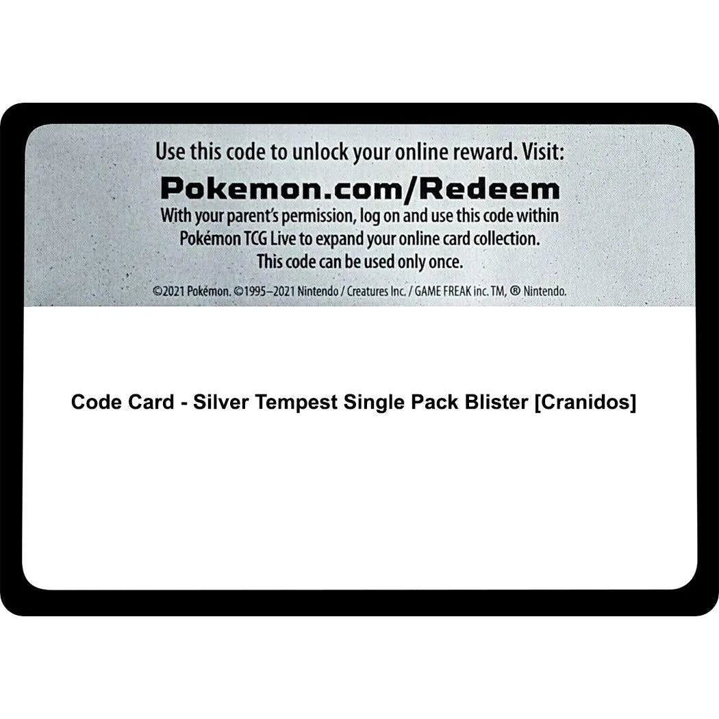 Code Card - Silver Tempest Single Pack Blister [Cranidos] (SWSH12: Silver Tempest) in Malta | LAB7