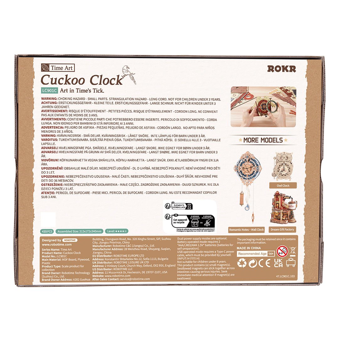 Cuckoo Clock Mechanical 3D Wooden Puzzle LC901C in Malta | LAB7