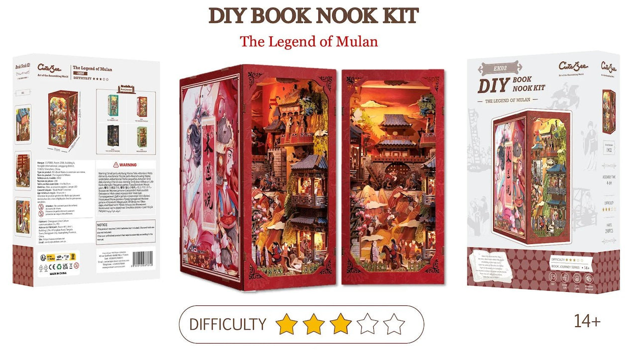 Cutebee The Legend of Mulan DIY Book Nook Kit with LED Light in Malta | LAB7