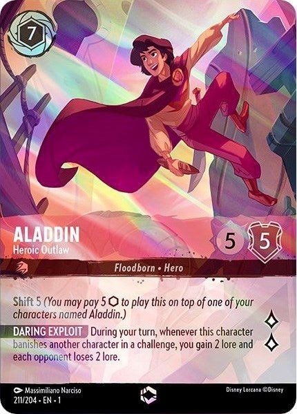 Disney Lorcana - Aladdin - Heroic Outlaw (Enchanted) (211/204) (The First Chapter)