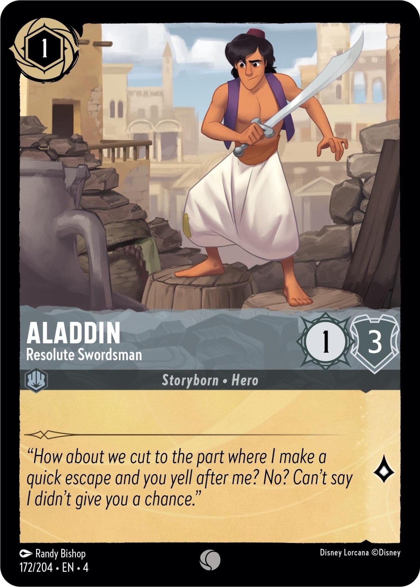 Disney Lorcana - Aladdin - Resolute Swordsman (172/204) (Ursula's Return)