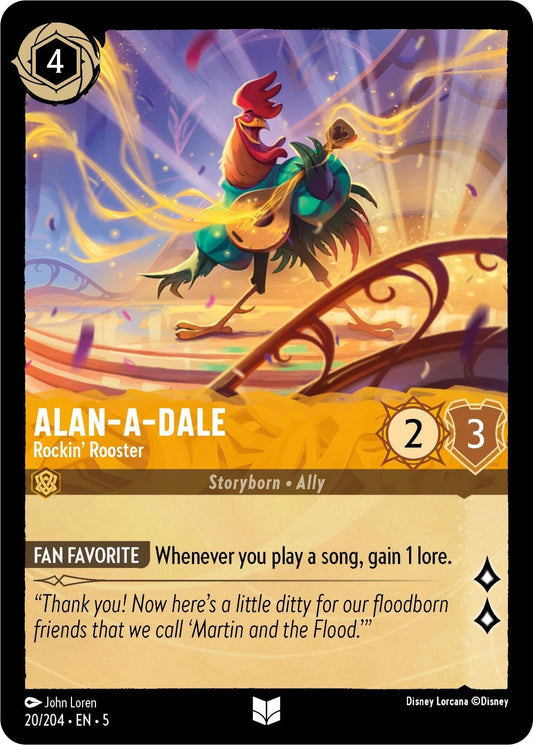 Disney Lorcana - Alan - A - Dale - Rockin' Rooster (20/204) (Shimmering Skies)