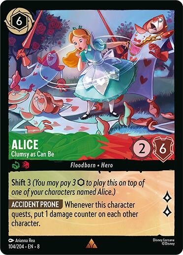 Disney Lorcana - Alice - Clumsy as Can Be (104/204) (Reign of Jafar)